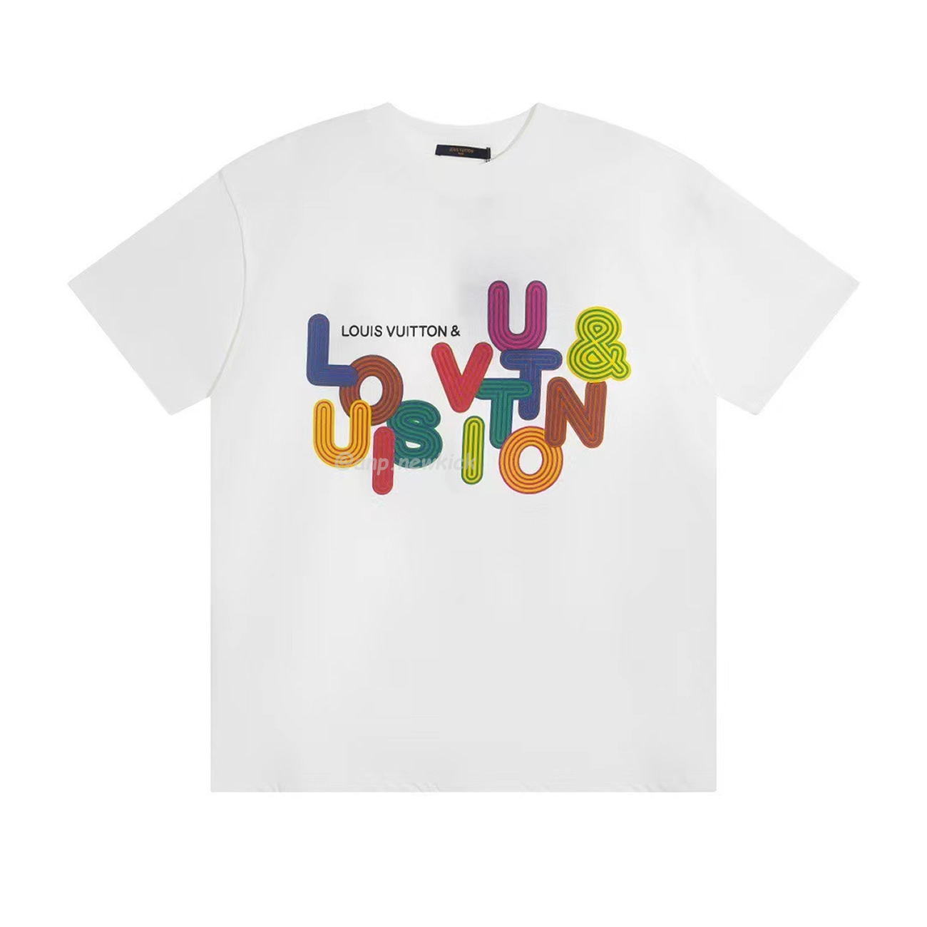 Louis Vuitton Colorful Letter Printed Short Sleeves T Shirt (1) - newkick.app